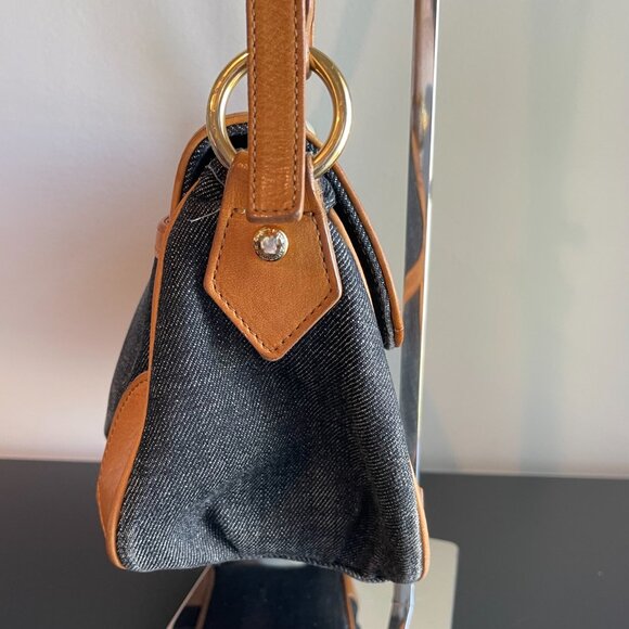 Burberry Brown Leather Trim Washed Denim Patchwork Crossbody Bag - Preowned - Picture 12 of 16